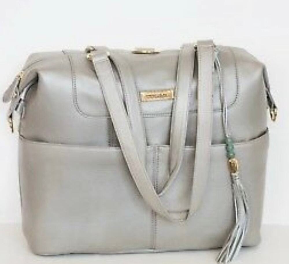 HTF Retired Leather Lily Jade Galena Shaylee Gold Purse/Backpack Diaper Bag